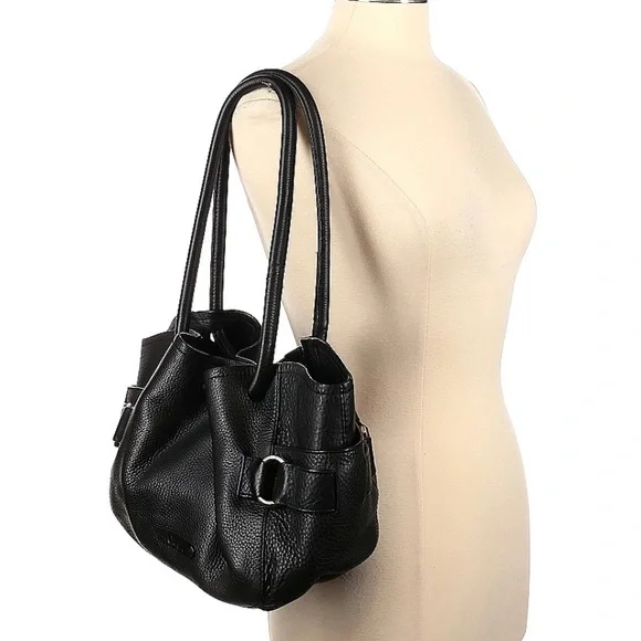 Cole Haan | Bags | Cole Haan Oversize Pebble Black Leather 